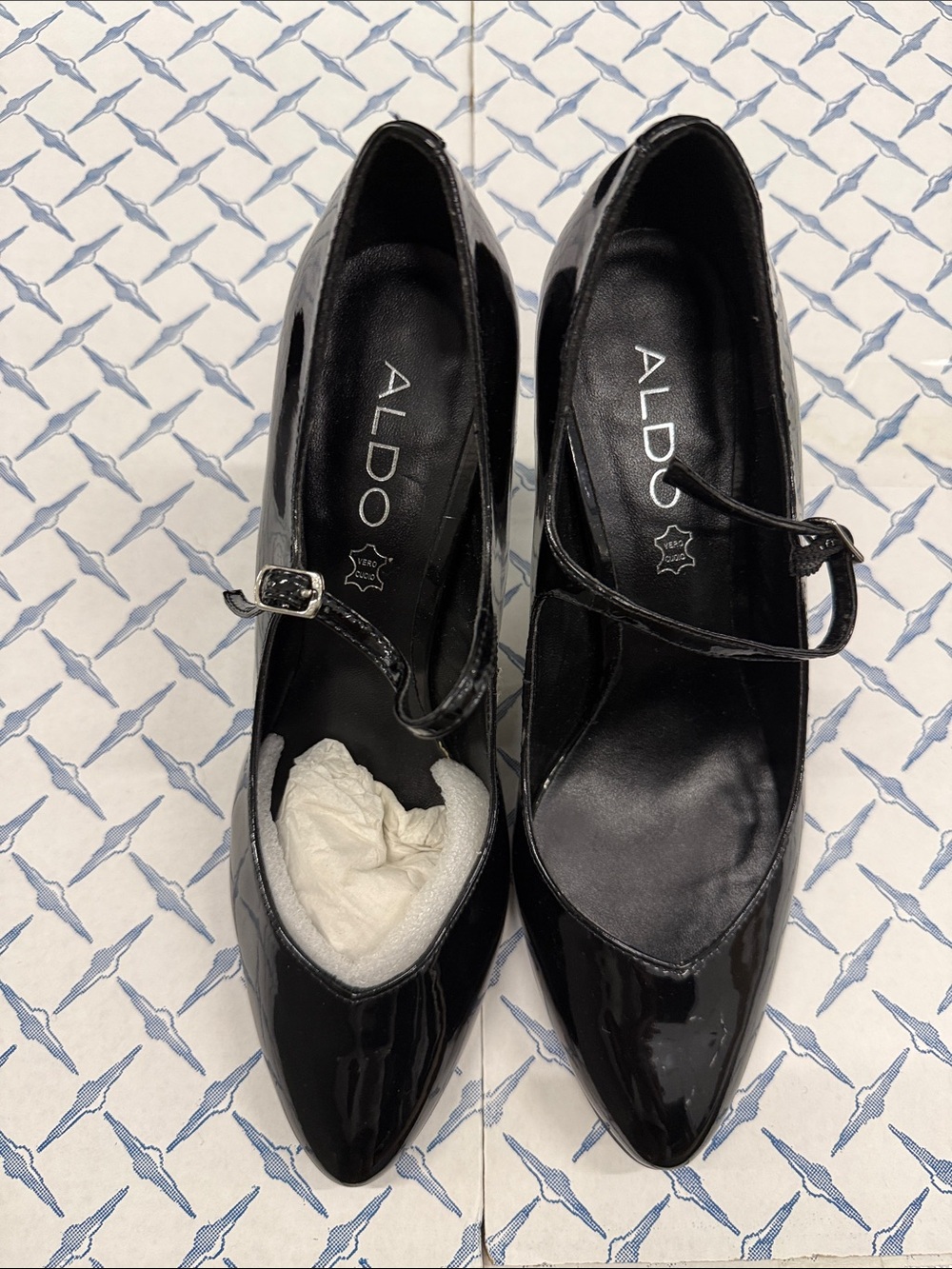 ALDO Black Patent Mary Jane Pointed-Toe Heels